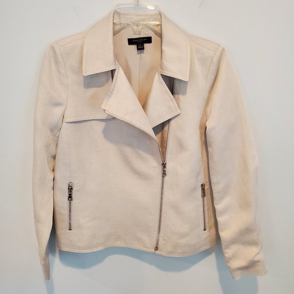 Ann Taylor Jackets & Blazers - Ann Taylor Linen blend moto jacket, size 8, NWT
